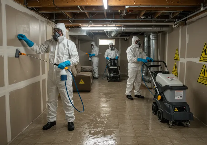 Basement Moisture Removal and Structural Drying process in Crete, NE